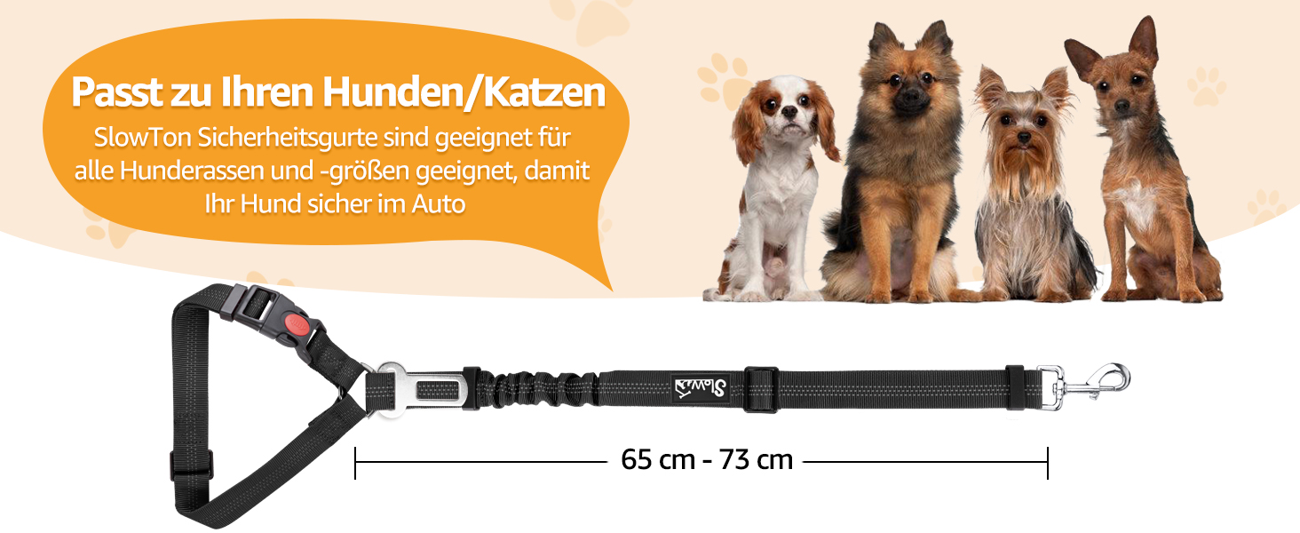Ремінь безпеки для собак у машину SlowTon 2 шт. (Кріплення для підголівника + кліпса)
