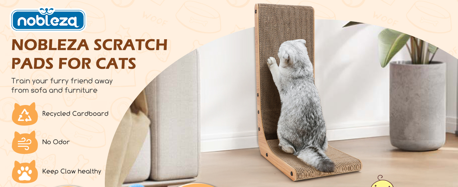 Котячий будиночок-кіготь Nobleza: кутовий, 60 см, з іграшкою, з гофрокартону