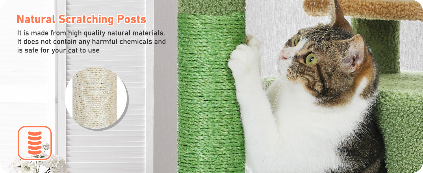 Драбина для котів PETEPELA 143 см з подушкою, когтеточкою та будиночком для котів - велика, зелена