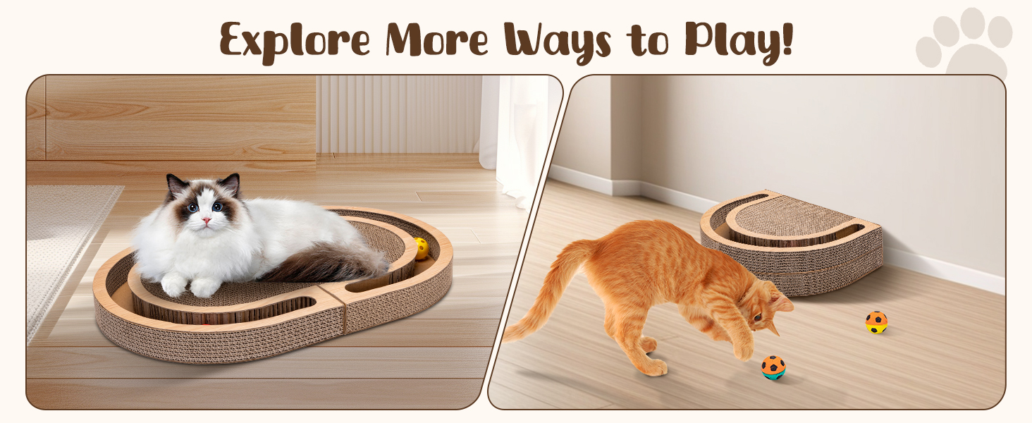 Nobleza Драбина-кіготь для котів велика 2-в-1, розкладна з іграшкою-м'ячиком та котячою м'ятою - високоякісна XXL драбина-кіготь для кількох котів, 60x40 см