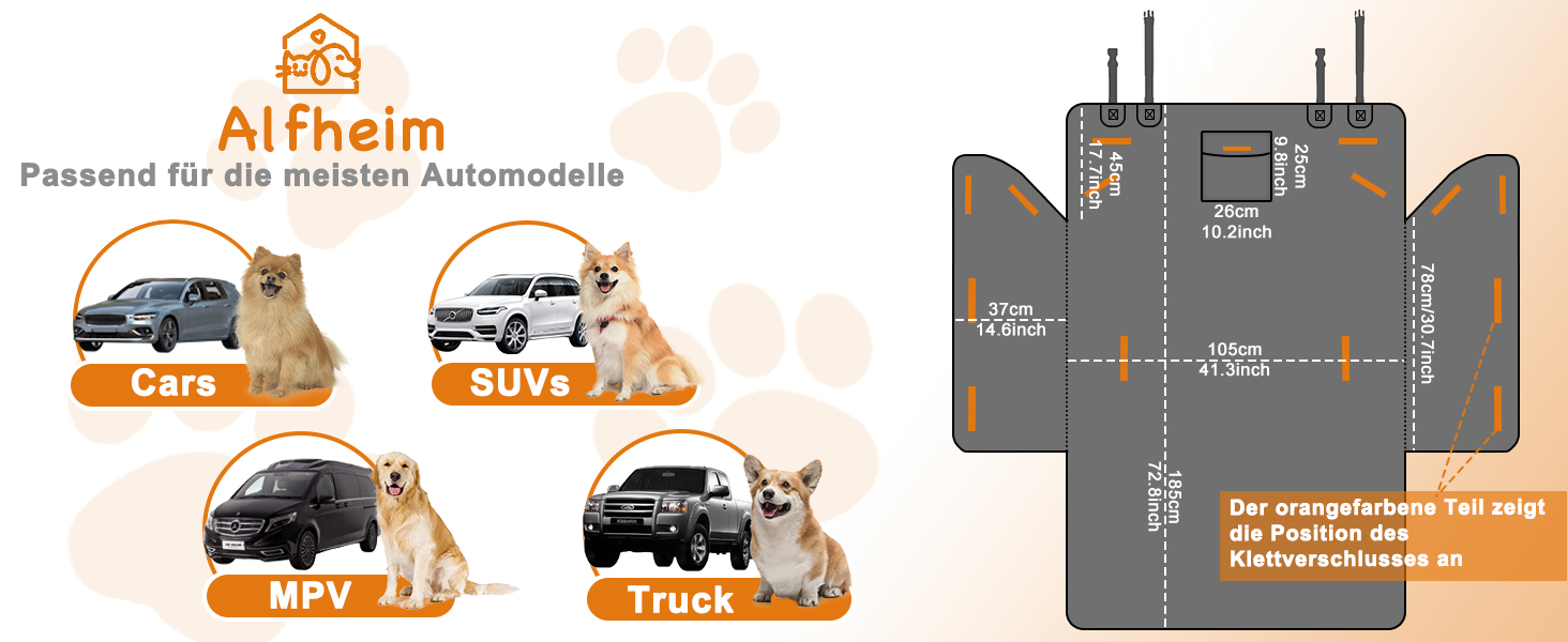 Захист для багажника автомобіля Alfheim для собак - водовідштовхувальний та легкий у догляді - універсальний. Чорна килимок для багажника з захистом краю завантаження (Чорний)