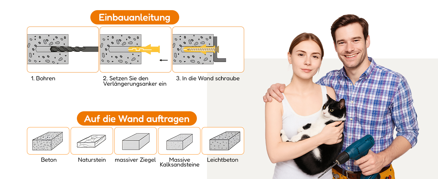 Кліматична стіна для котів XXL з берези | Набір з 3 сходинок з дряпальною поверхнею | Сходи для котів на стіну | Сітка для лазіння котів (Темний колір)