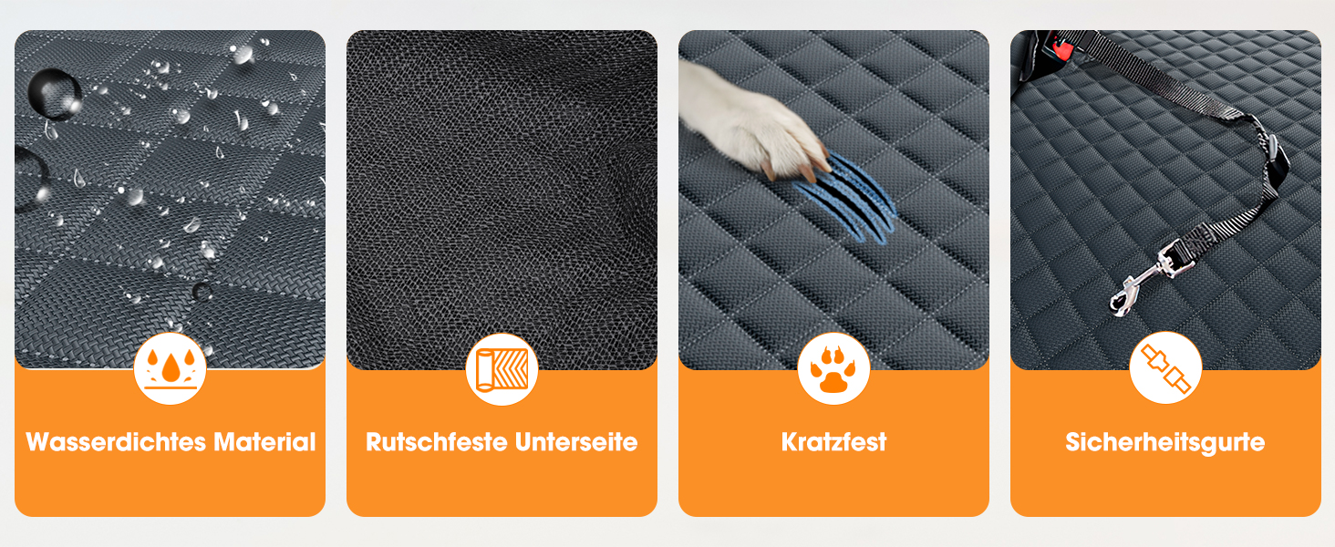 Автоматичний килимок для собак у машину JOEJOY, 137x120 см, чорний/сірий (захист від подряпин, вологості)