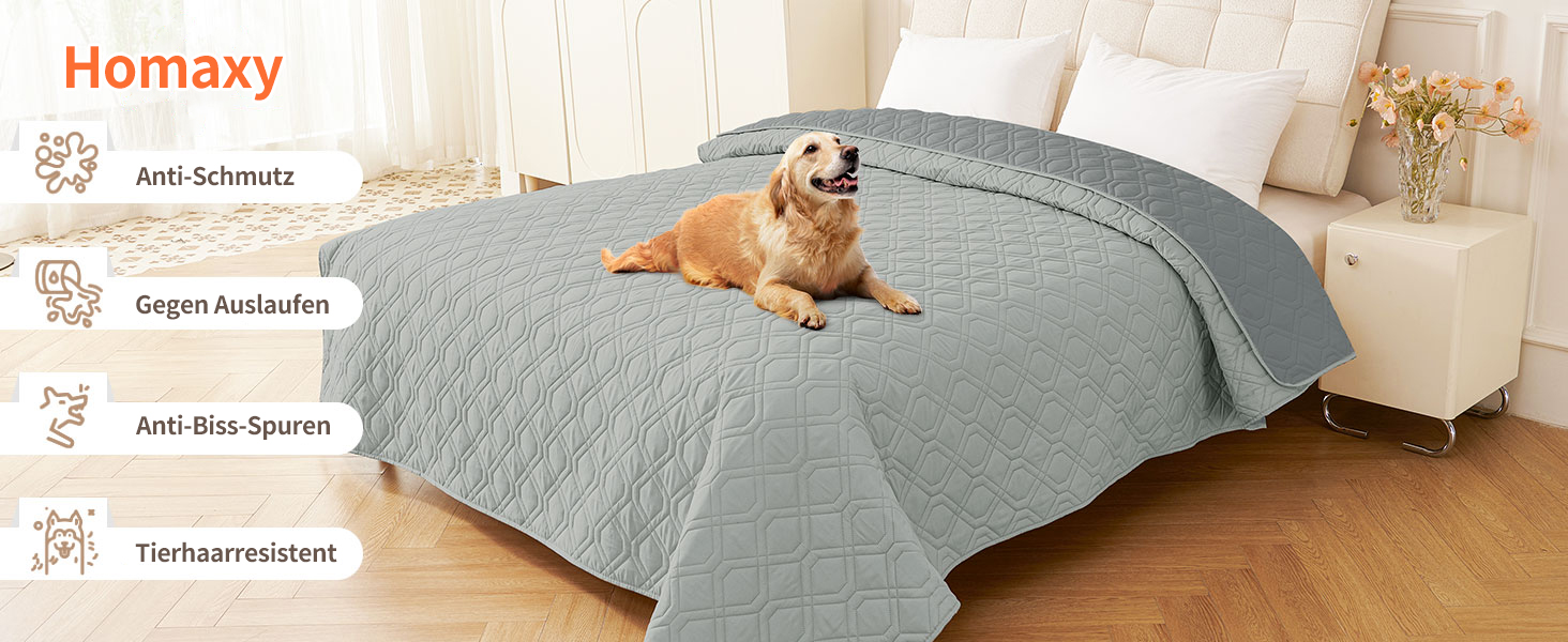 Водонепроникний килимок для собак Homaxy, двосторонній, для відпочинку вдома та на вулиці, 130x100 см / 203x173 см, сірий+темно-сірий