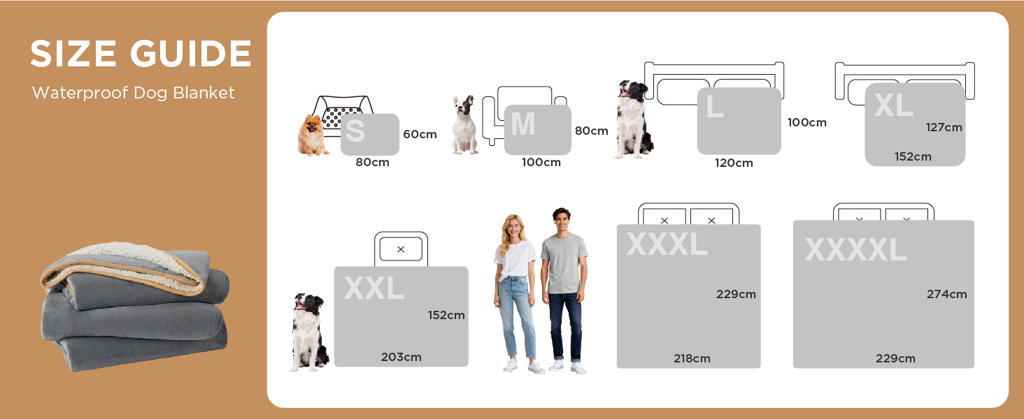 Водонепроникний коврик для собак середнього розміру 80x100 см, миючий, м'який, кремовий колір