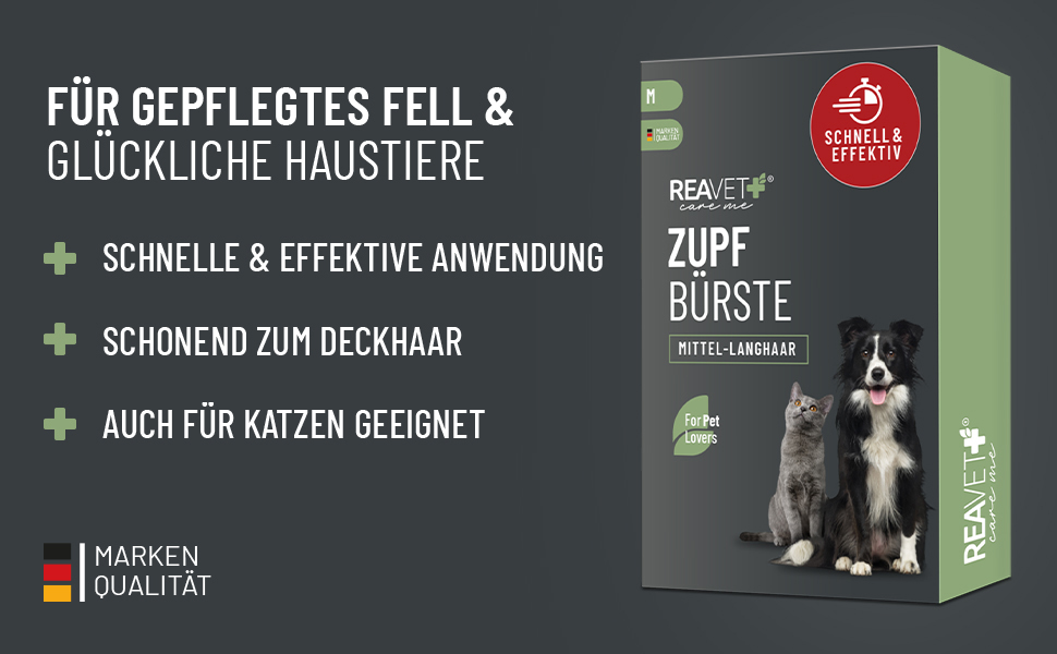 Щітка для собак та котів ReaVET, знімає підшерсток та ковтуни, для великих та середніх порід, (L/M)