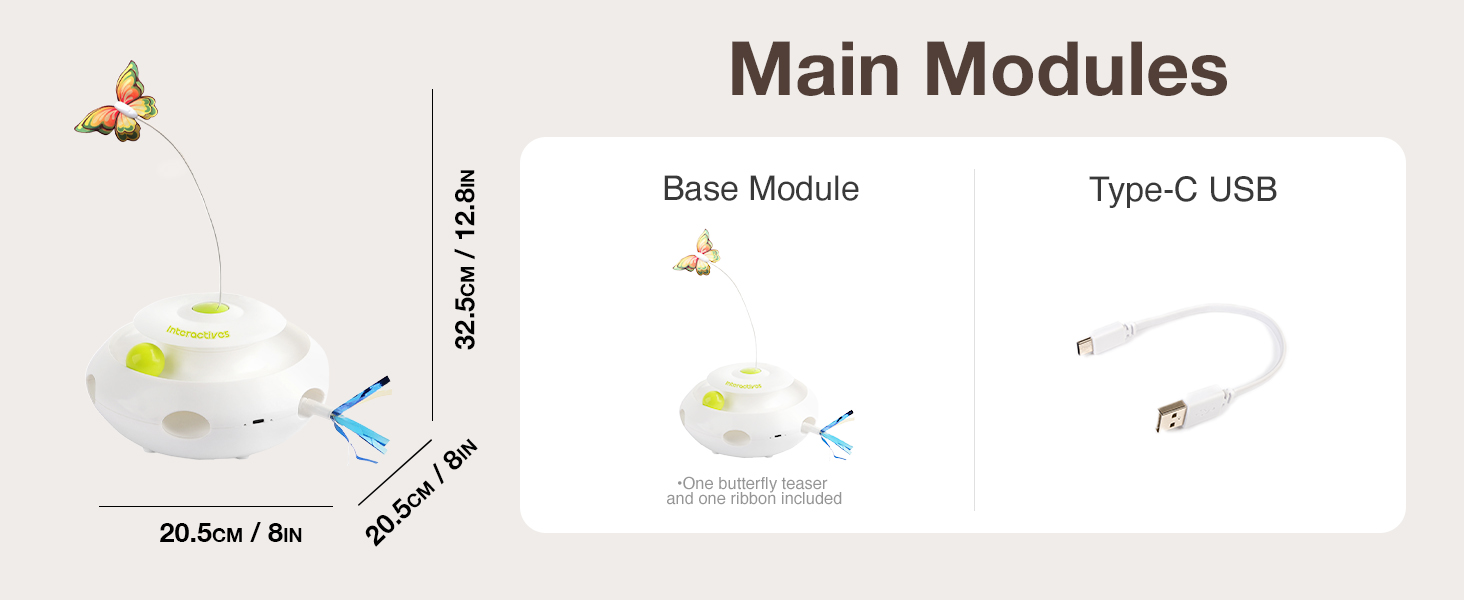 Інтерактивна іграшка для котів ALL FOR PAWS 3 в 1: метелик, м'ячики, пір'я. Автоматична іграшка для дому.