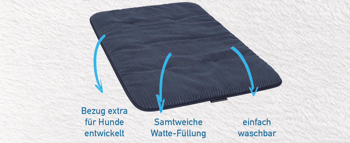 Килимок для собак MyBestBuddy Basic сірий XL 120x70 см: м'який, для великих собак, 40°C, гіпоалергенний