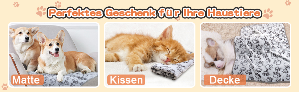 3 шт. М'яка ковдра для собак, 80x60 см та 60x80 см, сіра. Миюча, флісова ковдра для собак та котів, захист дивану, ковдра для подорожей