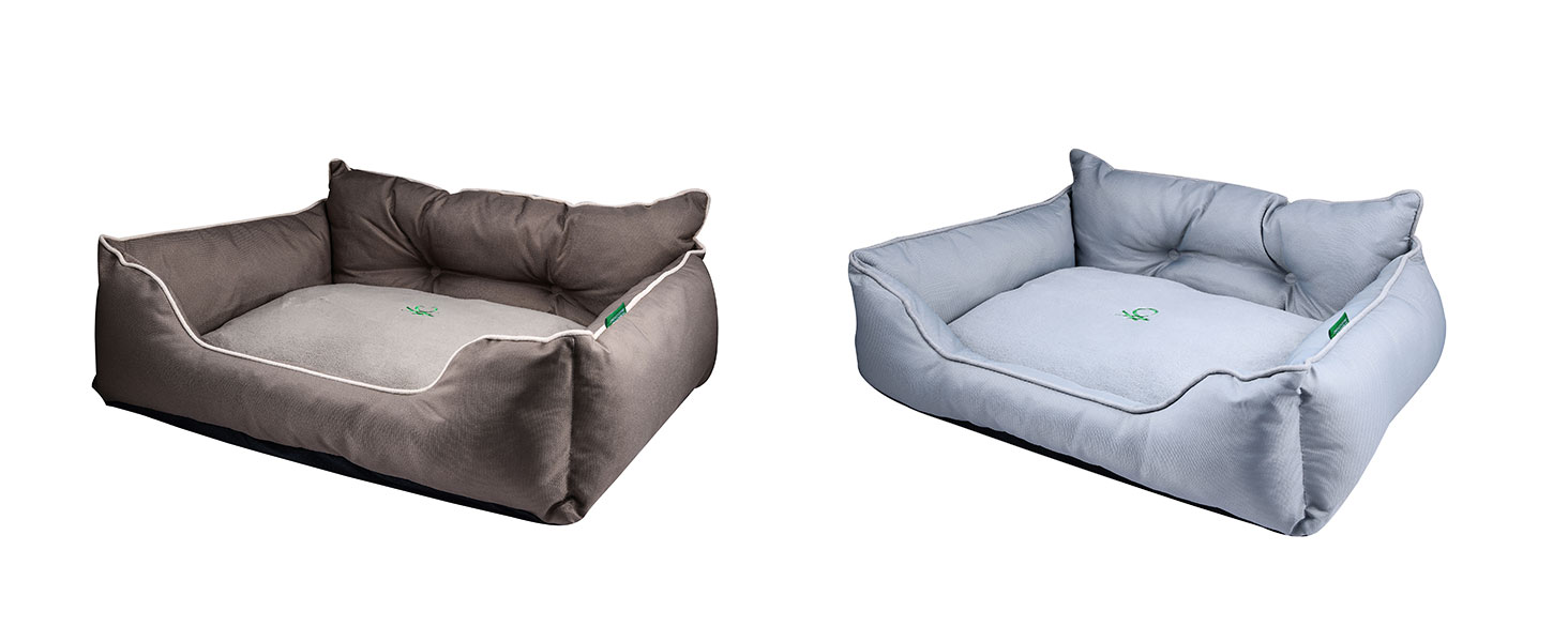 Крісло-ліжко для собак середніх порід Benetton, сіре, розмір M, 65x50x20 см, поліестер, можна прати в пральній машині