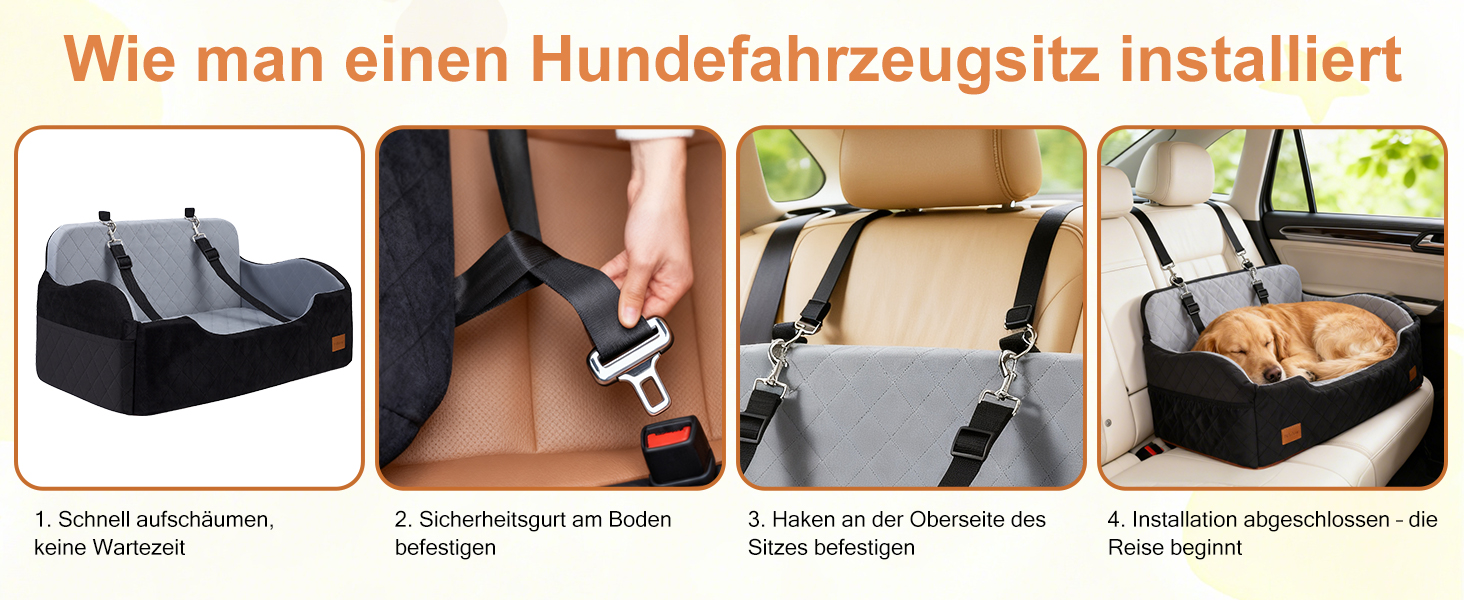 Автокрісло для собак середніх порід до 22,7 кг: безпечне, зручне, з кріпленням та антиковзким покриттям (70x60x45CM, 80x50x23CM)