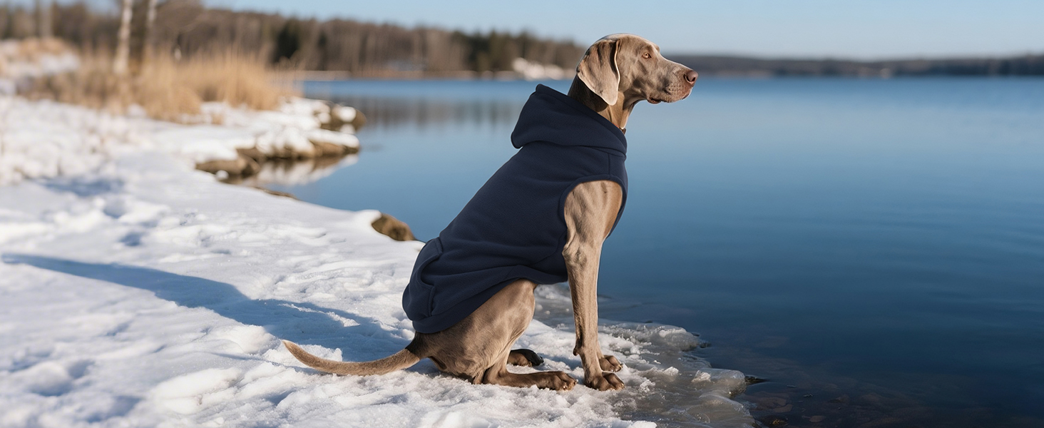 Теплий флісовий світшот-худі IECOii для великих собак, рожевий, 4XL. Комфортний пуловер з капюшоном для холодних днів, підходить для доберманів та інших великих порід.
