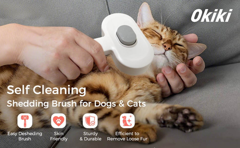 Набір для догляду за тваринами Okiki 3 в 1: щітка для собак і котів, ножиці для обрізання кігтів, гребінець від бліх – для довгої та короткої шерсті, сумісний зі шкірою