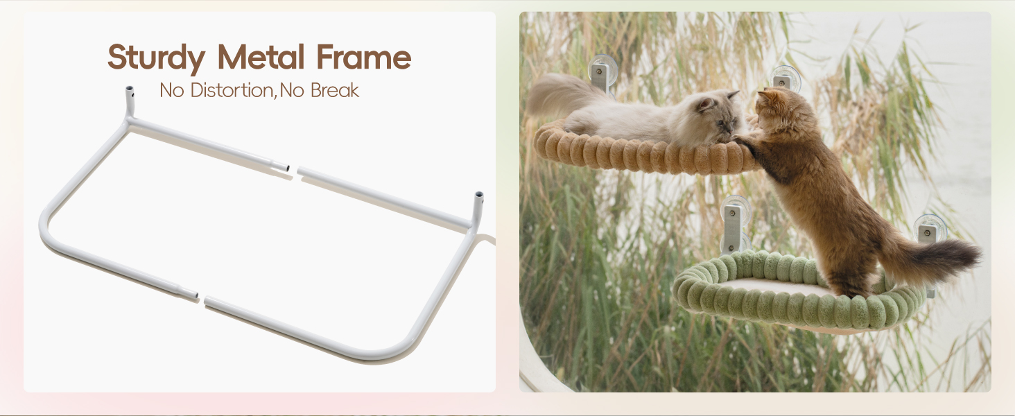 Лежанка для котів на вікно EDAGNY: гамак з м'яким знімним чохлом, сталевий каркас, до 18 кг (зелений, M)