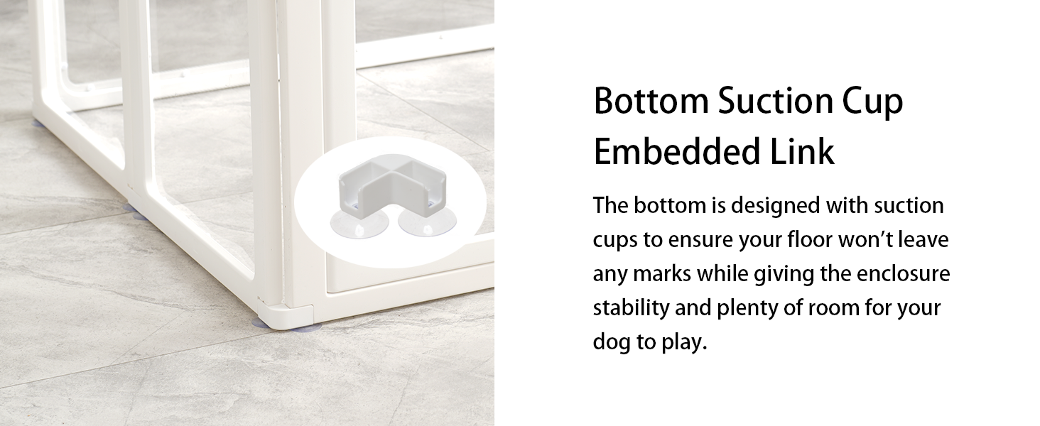 Клітка-вигул для цуценят Kerhouze, 8 шт., 60 см, прозора, для собак, котів, кроликів та інших дрібних тварин, з фіксуючою дверцятами, біла