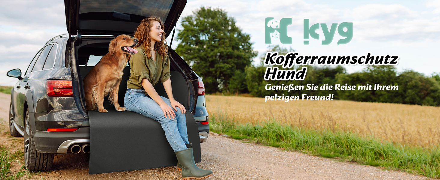 Захисний килимок у багажник для автомобіля для тварин KYG, чорний (XL+ 2 кишені)