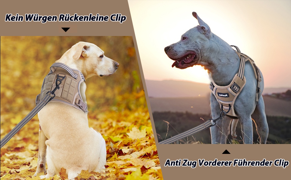 Шлейка для собак Funfox великих порід, тактична, анти-тяга, дихаюча, камуфляж (S, коричнева)