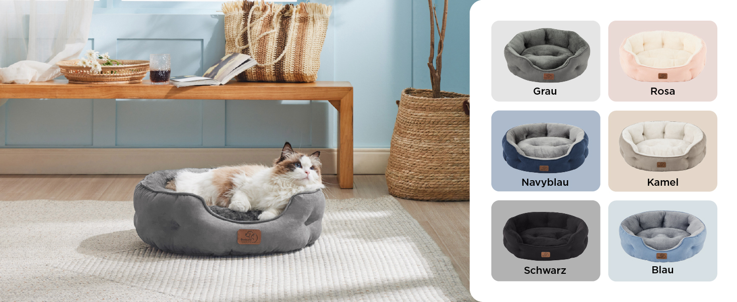 Ліжко для котів BEDSURE, рожеве, 51x48x15 см - м'яке, миється, для котів та маленьких собак