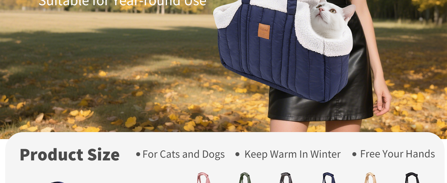 PETCUTE Сумка-переноска для собак і котів, чорна, з карабіном, складна, для маленьких тварин