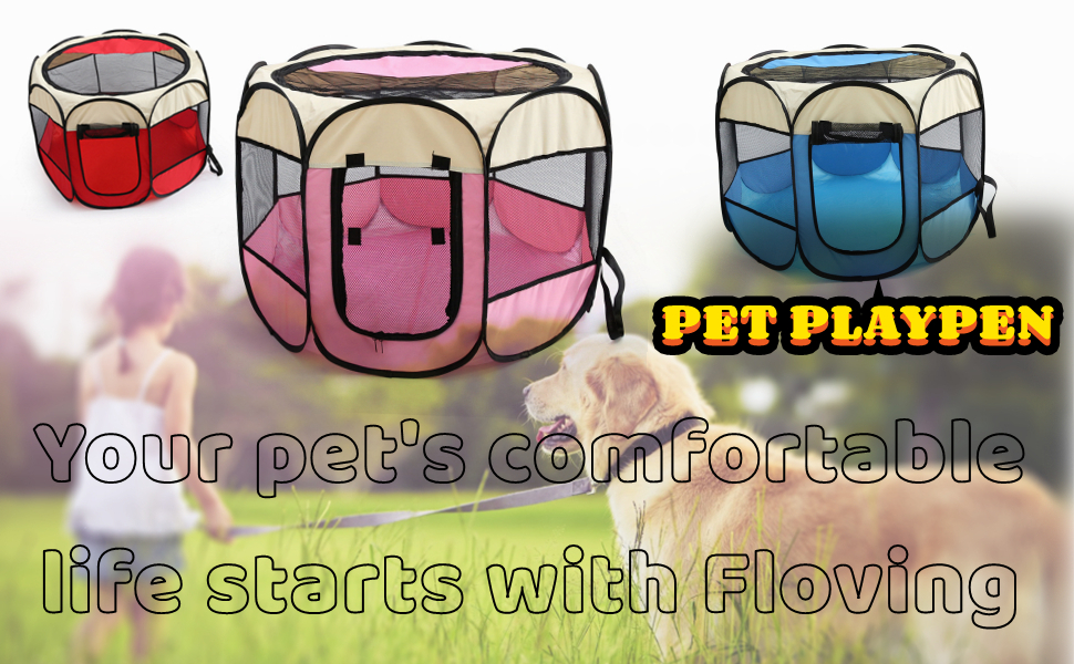 Кішка-бігове колесо Floving для домашніх тварин, складане, для використання в приміщенні та на вулиці, 8 прикрас, водонепроникне (M)