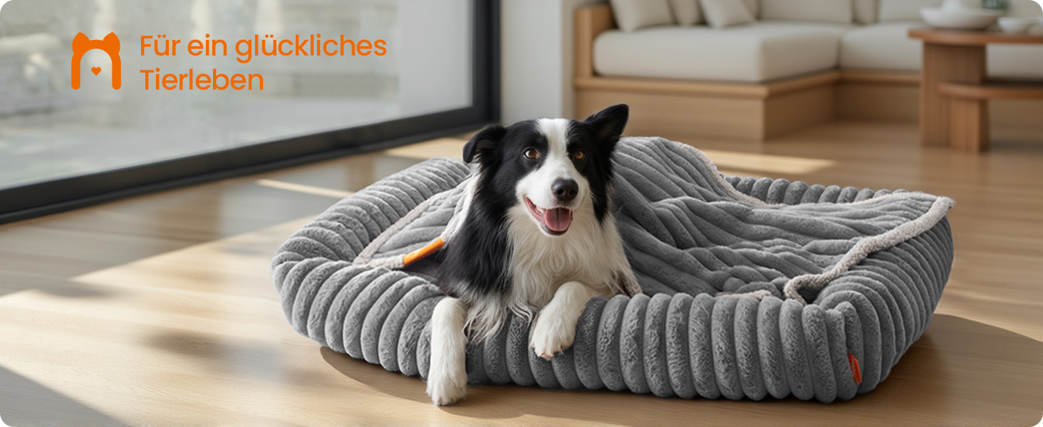 Feandrea Крізь для собак, великий ортопедичний лежак для собак, знімний лежак для собак, м'який лежак для собак, м'яка підстилка, 91 x 68 x 18 см, PGW312GD01 (XL (106 x 75 x 20 см), Taubengrau)