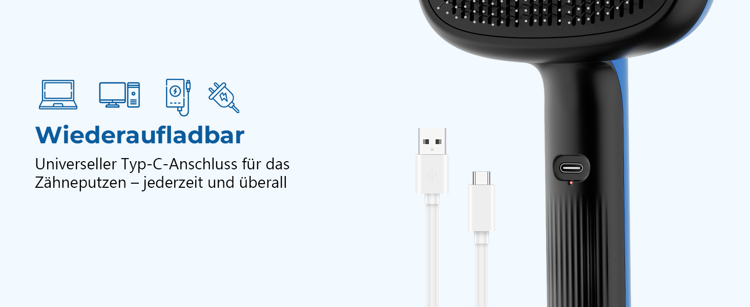 Побутова щітка для котів Pecute з парою та спреєм, багатофункціональна, для масажу та догляду за довгошерстими тваринами (блакитна)