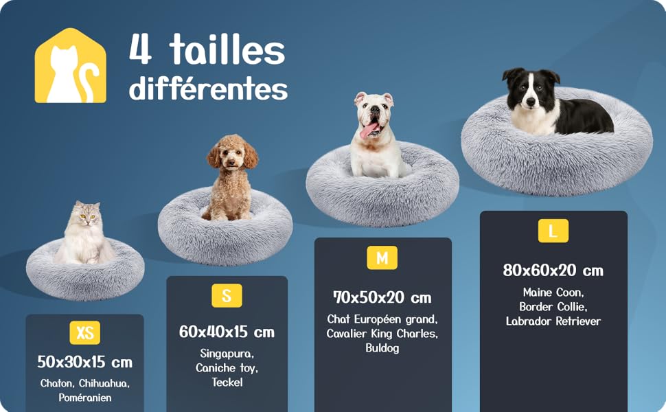 Кругле ліжко для собак та котів, діаметр 60 см, висота 15 см - м'яке, знімний коврик, нековзна підставка, сіре