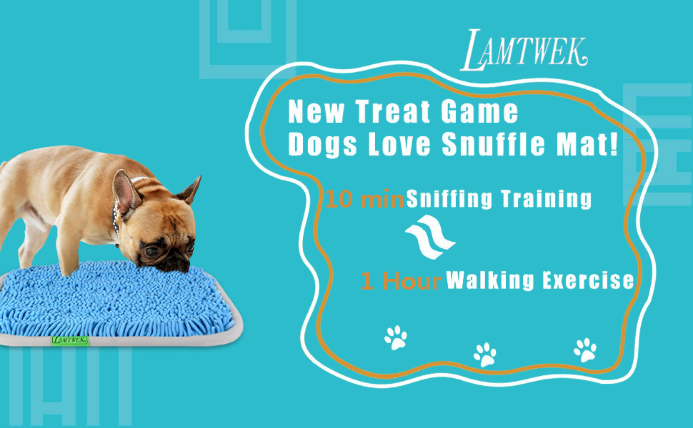 Килимок для собак-шукачів, інтелектуальна іграшка, блакитний, 43x53 см, миється, не ковзає