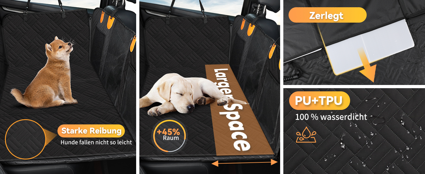 Захисний килимок на заднє сидіння автомобіля для собак, водовідштовхуючий, антикіготок, з жорстким каркасом, для авто, SUV, вантажівки