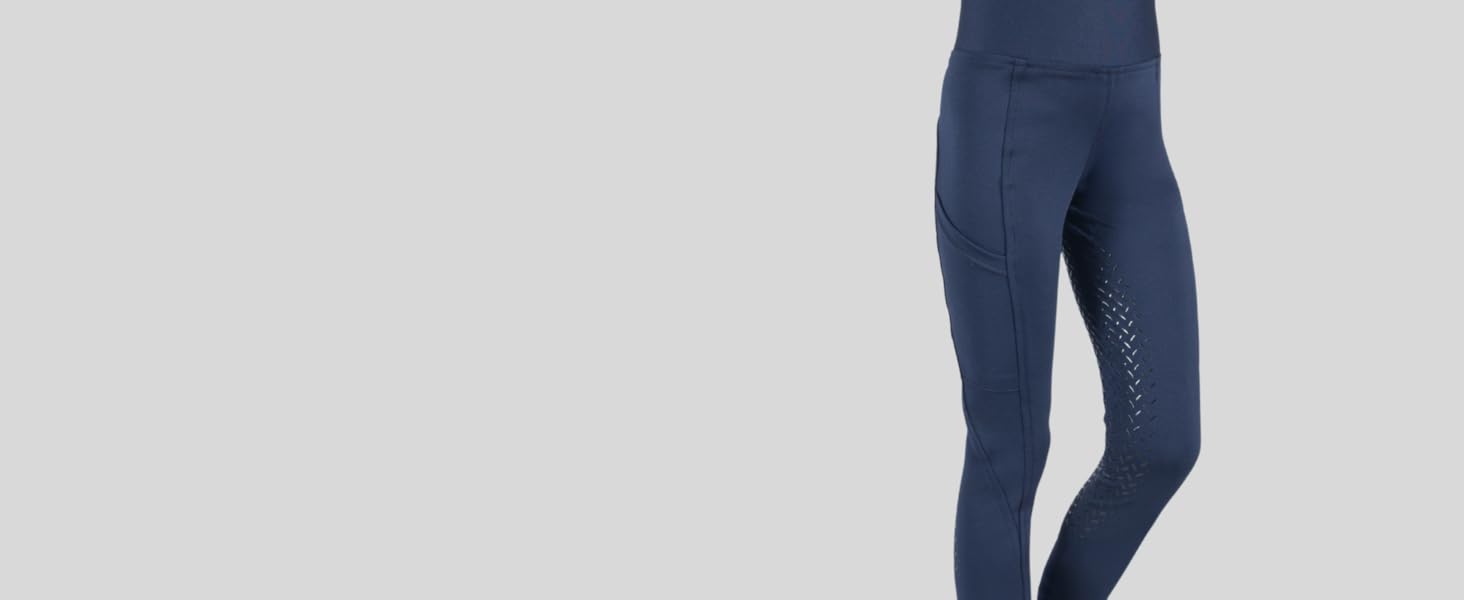 Легінси для верхової їзди PFIFF Selina з кишенею для телефону, блакитні (M)