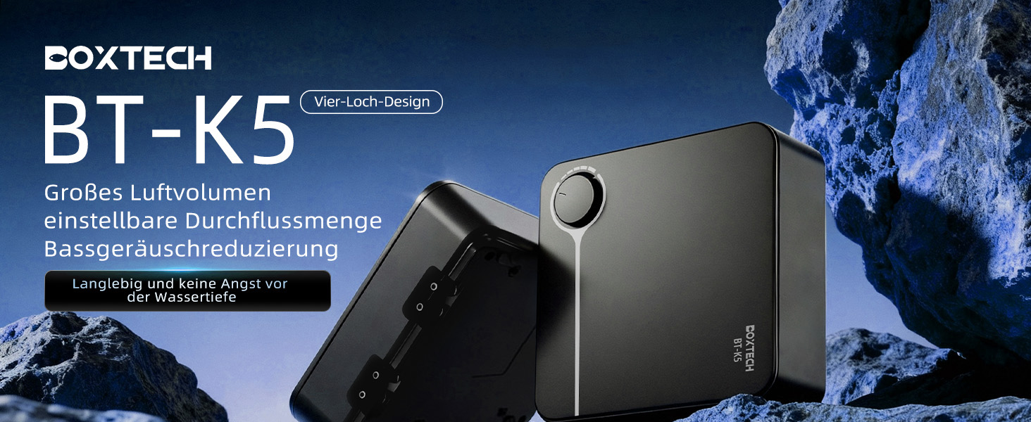 Повітряний компресор для акваріума Boxtech 10W, 4 виходи - тихий, регульований, для акваріумів 50-500л