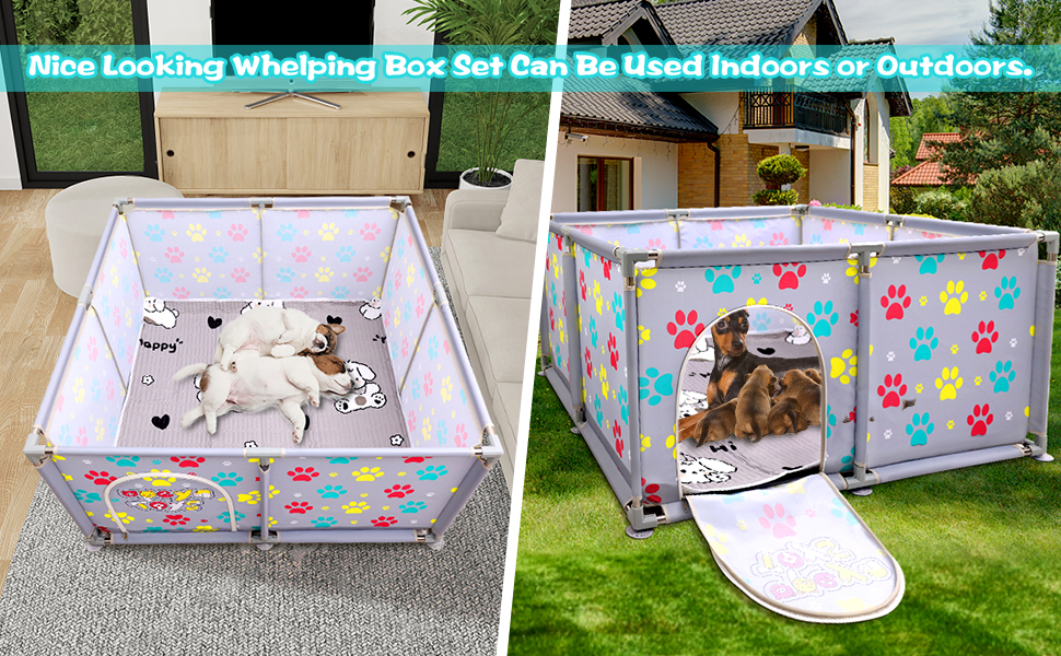 Клітка-манеж для тварин з нержавіючої сталі та міцного тенту, сіра та синя, для великих собак, котів та дрібних тварин