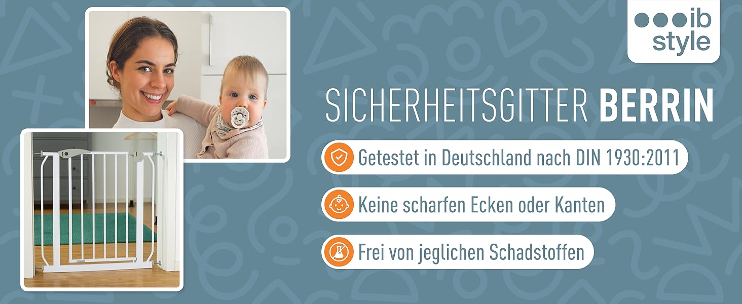 Захист для сходів для дітей Berrien, 58-185 см, сітка-бар'єр, захист від тварин, без свердління, білий, 68-76 см