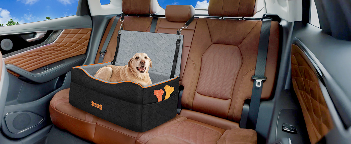 Автокрісло для собак VavoPaw: комфортне та безпечне автокрісло для середніх та маленьких собак (до 23 кг), чорний/сірий, розмір M