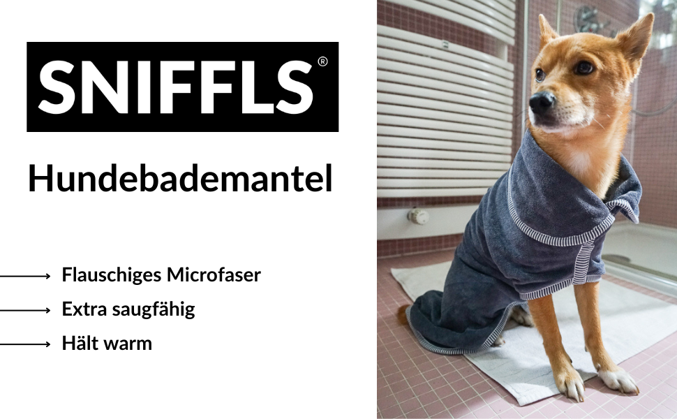 Преміум халат для собак - великі породи (XXL) - м'який та придатний для прання при 40°C - для зими та літа