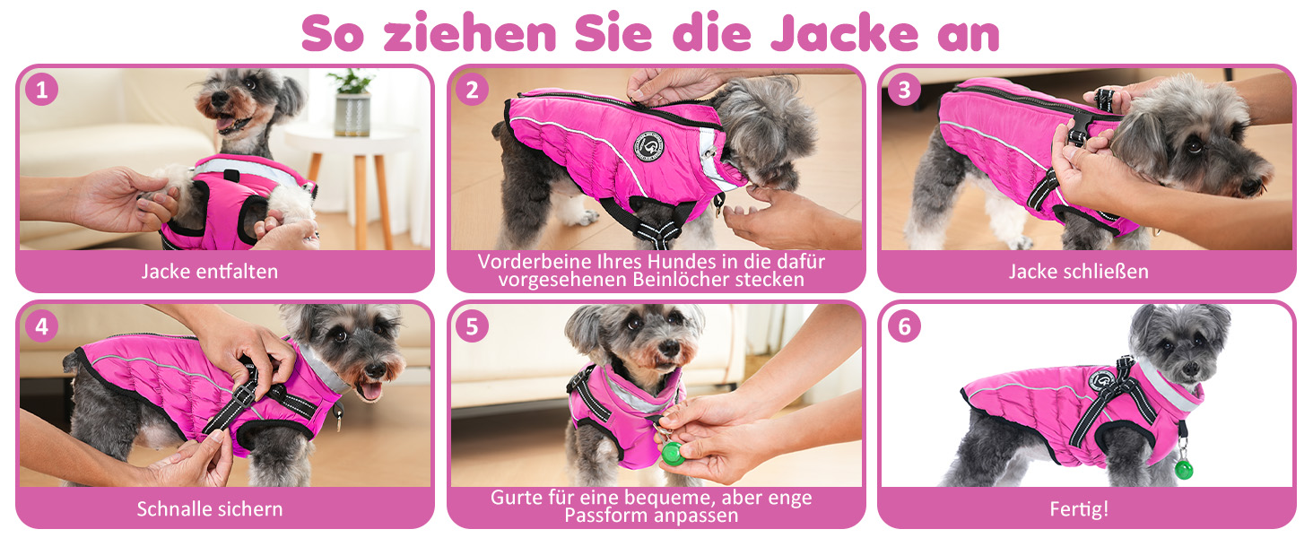 Водонепроникний зимовий одяг для собак HezzLuv, тепла куртка для собак з отвором для повідка, рожевий, 4XL