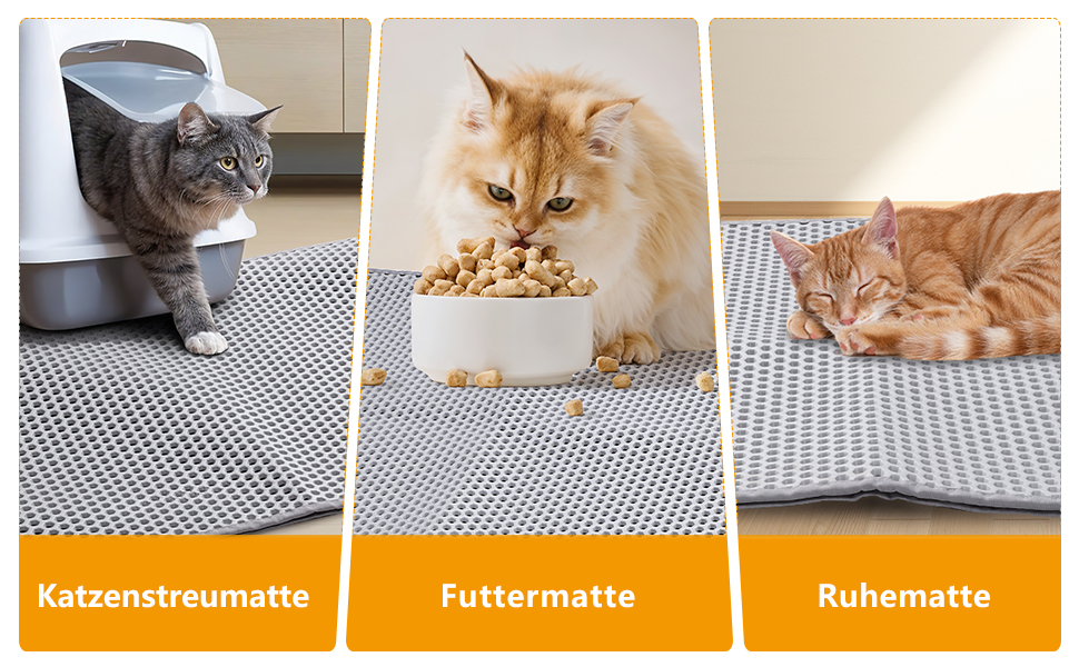 Килимок для котячого туалету Ondware, 117.8 x 66 см, двошаровий, вологостійкий (сірий)