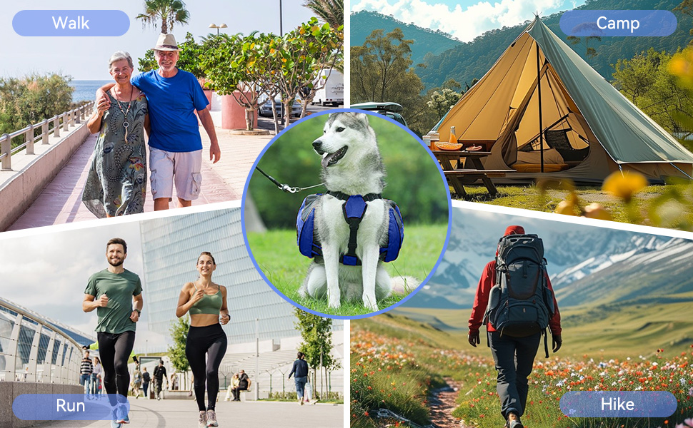 Рюкзак для собак Cyrank: набір посуду, жилет, сумка для спорядження, рюкзак для подорожей з відбиваючими смугами. Підходить для собак середніх розмірів (S)