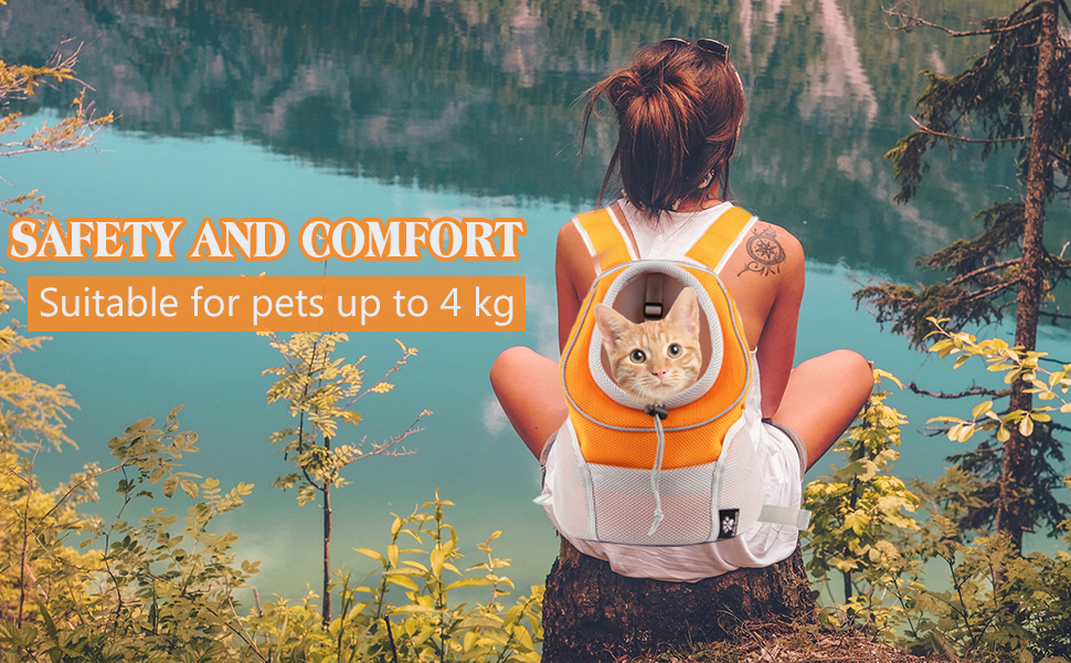 Рюкзак для собак та котів PETCUTE: зручна переноска з висувною головою та знімним килимком, чорний