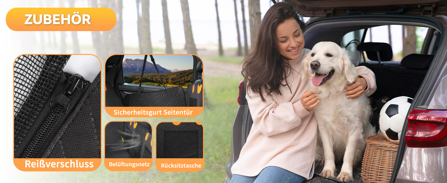 Захисний килимок на заднє сидіння автомобіля для собак, водовідштовхуючий, антикіготок, з жорстким каркасом, для авто, SUV, вантажівки