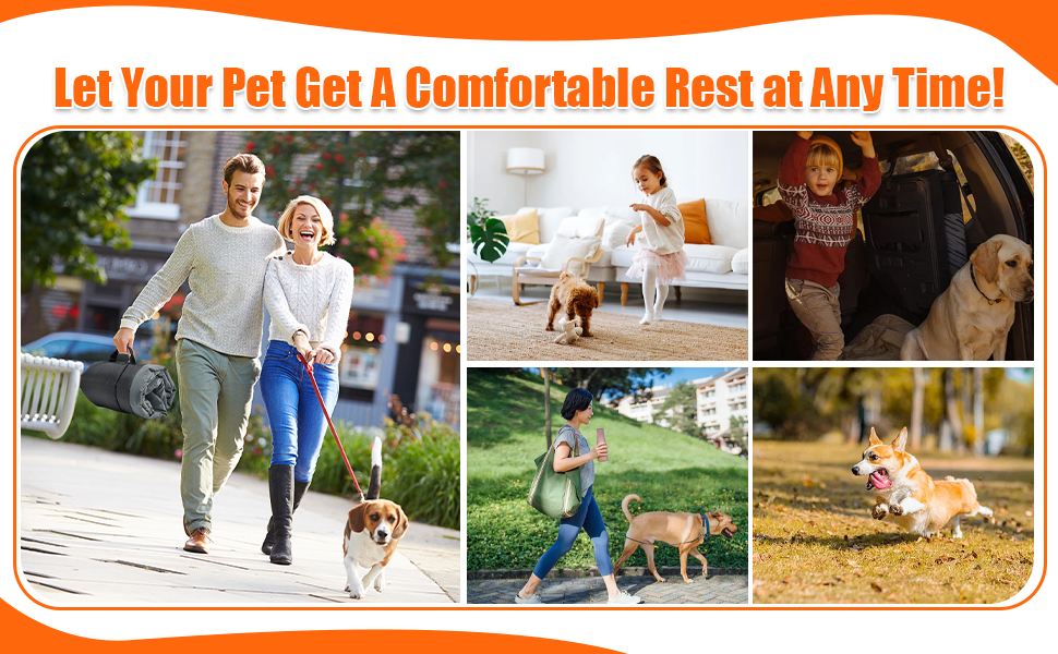 Лежанка для собак середнього розміру 90x60 см: водонепроникна, портативна, складана, для подорожей, в переноску, на диван, в авто