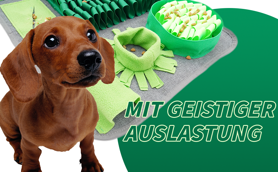 Килимок для собак HDOELGP Schnüffelteppich - інтерактивна іграшка-розвиваючий килимок для собак, зелений (44*66 см)