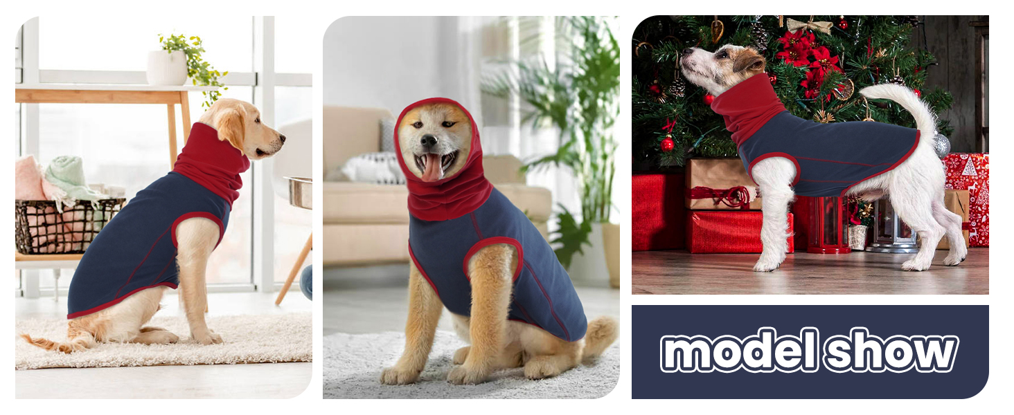 Теплий флісовий пуловер для собак маленьких порід MHaustlie. Флісова жилетка, теплий одяг для собак, піжама (синій, S)