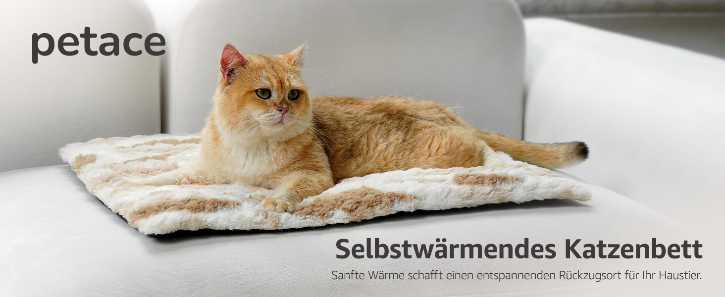 Тепла ковдра для кота, гріюча ковдра для котів та собак, самогріюча ковдра для котів, 75x50 см, коричнева