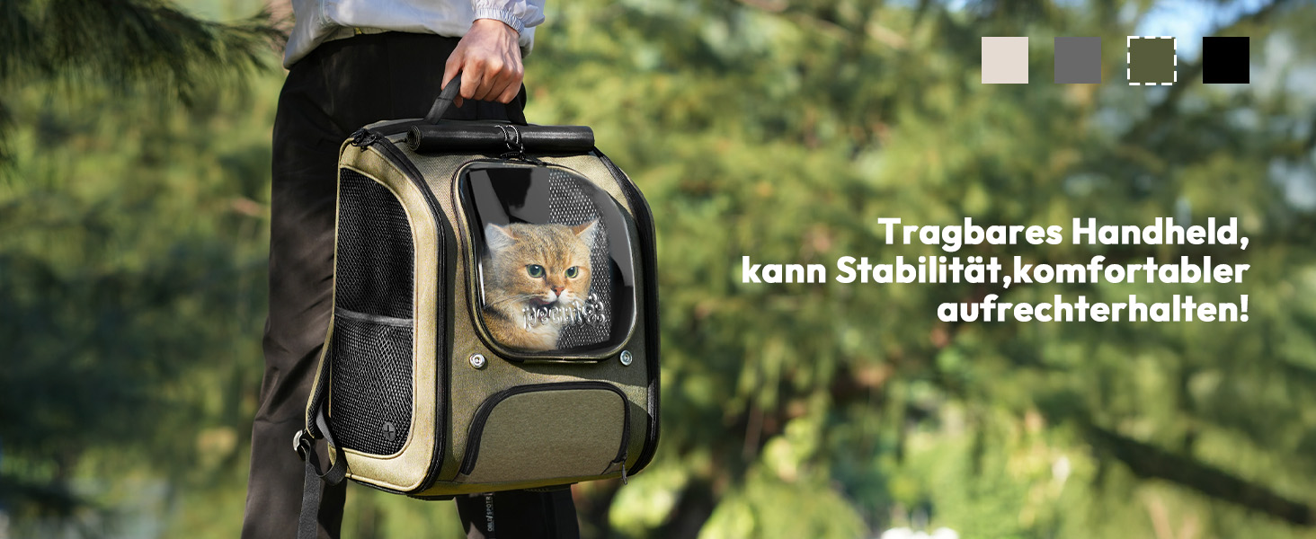 Рюкзак для кота Pecute з сіткою, дихаючий рюкзак-переноска для собак і котів, сірий (42*32*26 см)