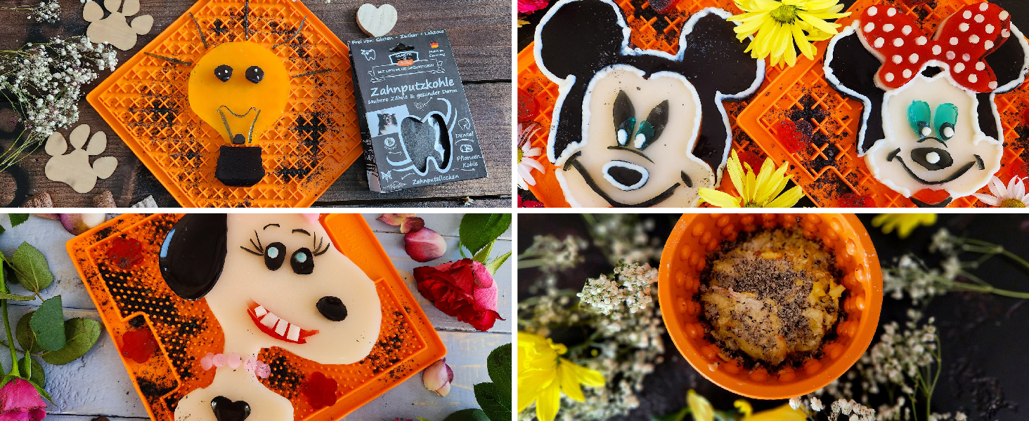 Набір для догляду за зубами собак QCHEFS: зубні нитки та килимок Lickimat Buddy для профілактики зубного каменю та запалення ясен