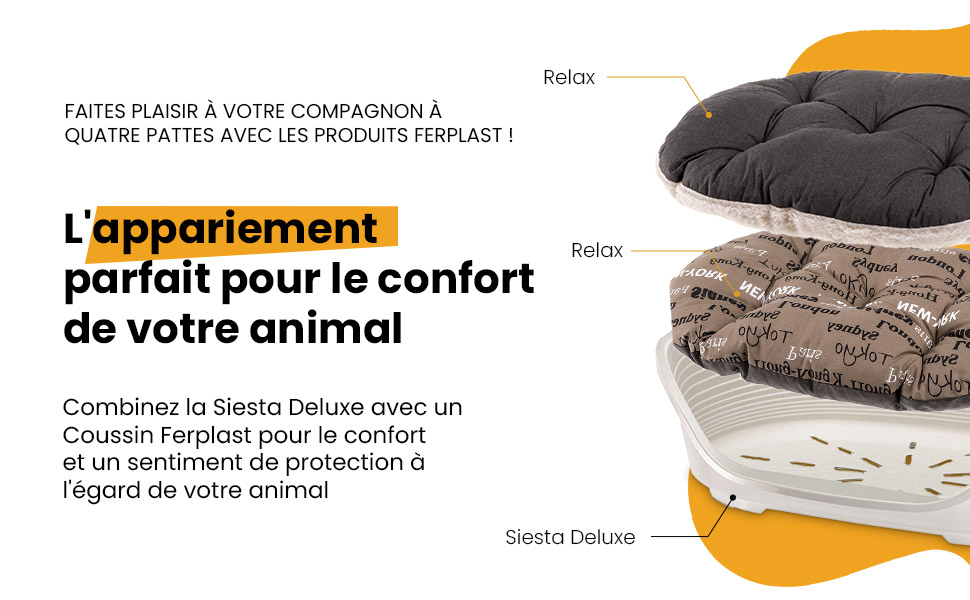 Крісло-ліжко для собак великих порід Ferplast: ортопедичне, знімний чохол, водонепроникне, 110 x 70 x 8 см, сірого кольору