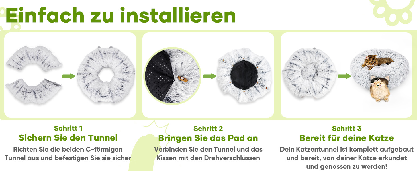 Туннель для котів Unisun XXL з місцем для сну, іграшка-пончик, тунель-ялинка, складний, сірий (92 см)