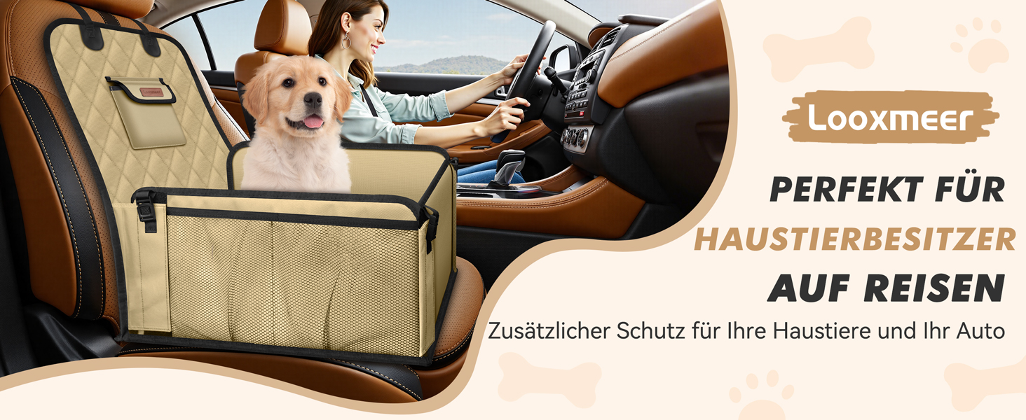 Автокрісло для собак - міцне, водонепроникне, сіре. Підходить для малих та середніх собак. З підсиленими стінками та ременями безпеки для заднього та переднього сидіння