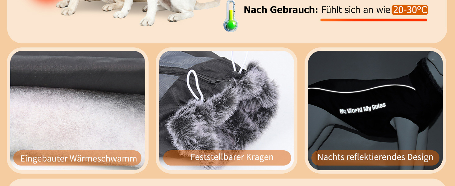 PETCUTE Водонепроникний зимовий одяг для собак, тепла куртка для маленьких та середніх собак, з кріпленням для повідка, 6XL, блакитний